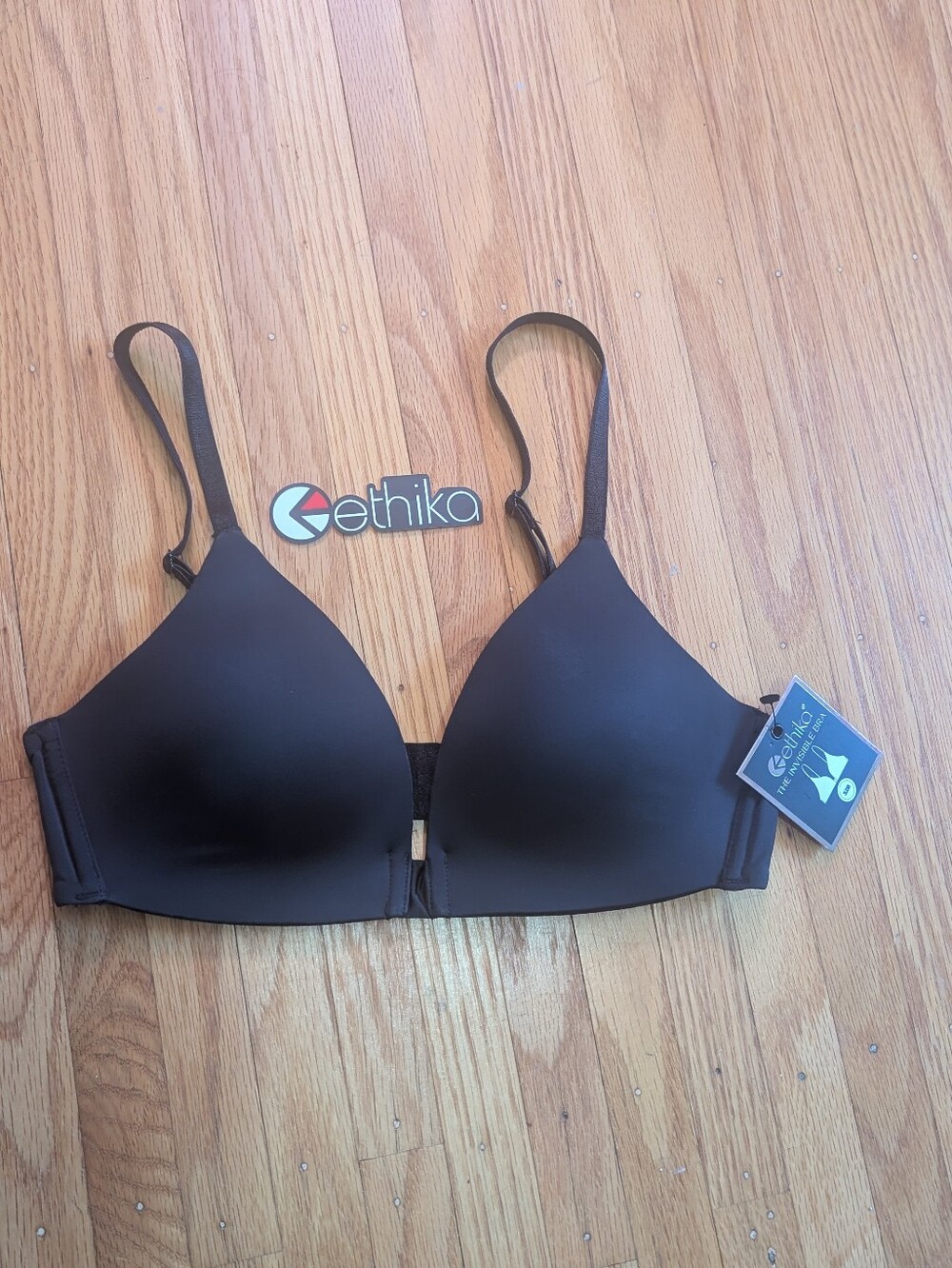 ethika Black T-Shirt Bra 32B NWT